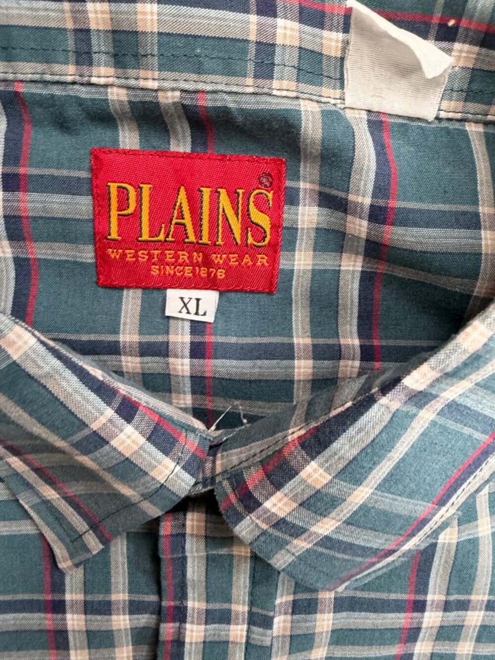 Plains Western Wear XL Plaid Button-Up Shirt Blue - Picture 3 of 7